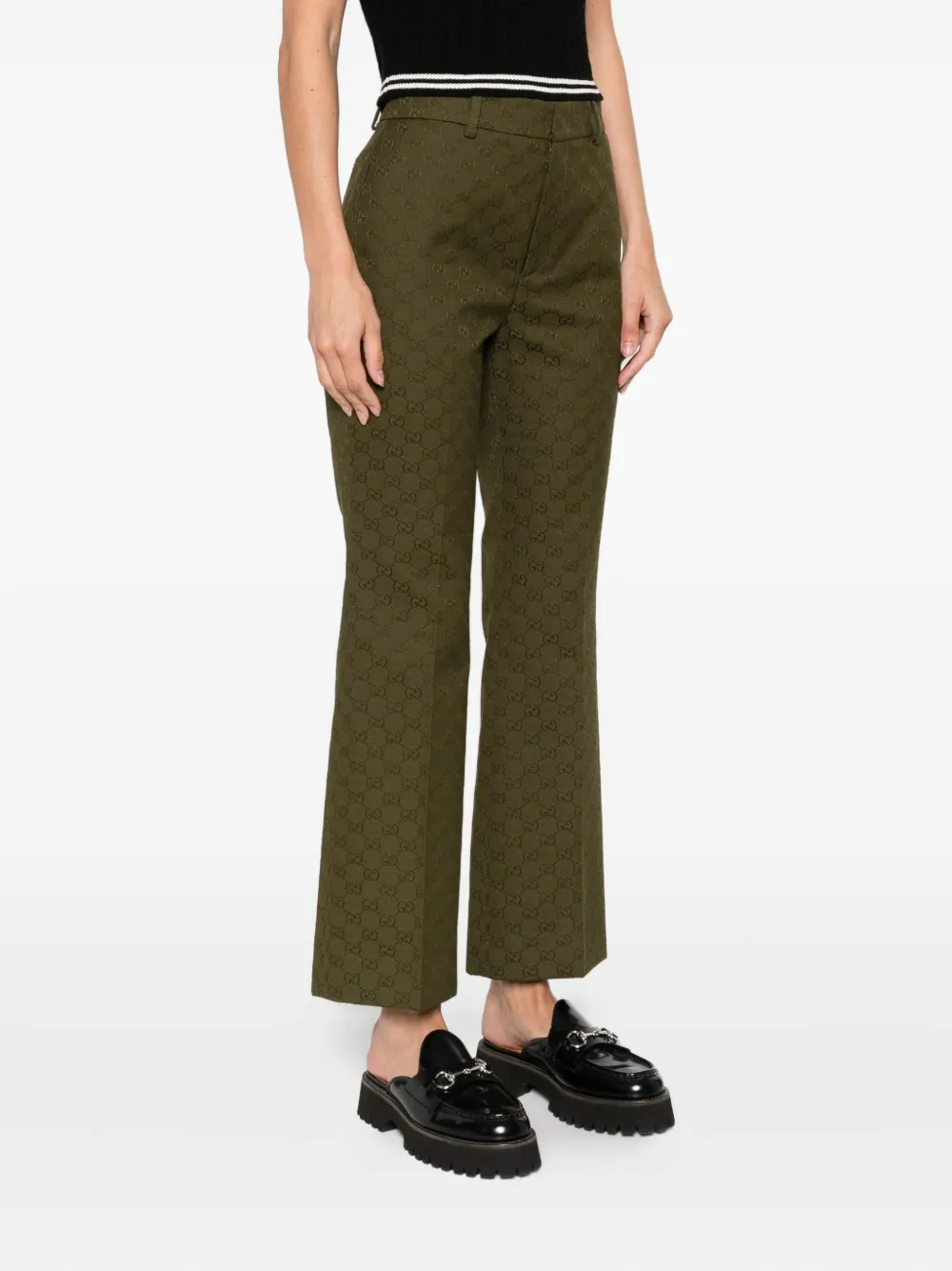Gucci GG monogram trousers Groen