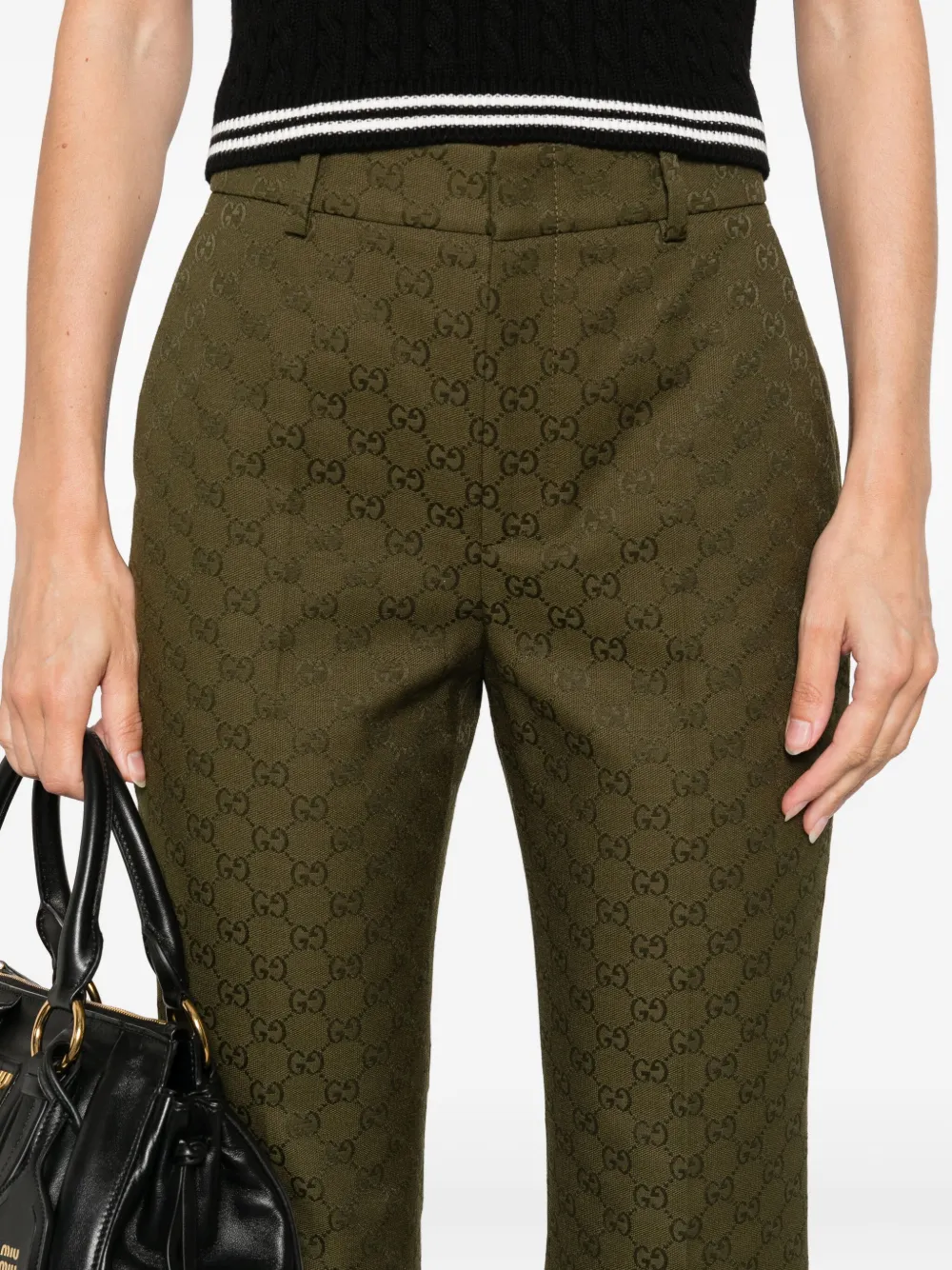 Gucci GG monogram trousers Groen