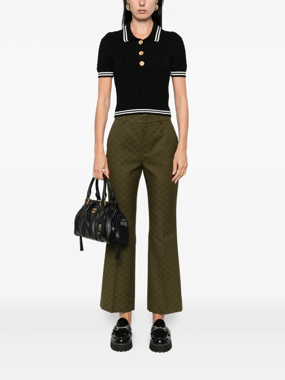 Gucci GG monogram trousers Groen