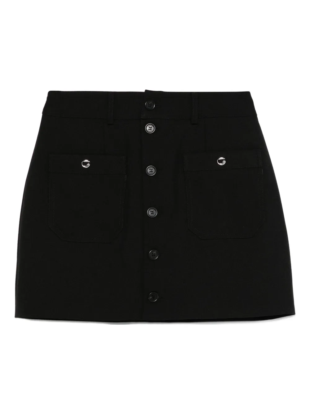 button-front pocket skirt