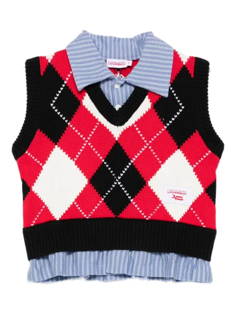 Charles Jeffrey Loverboy geometric-pattern cotton vest