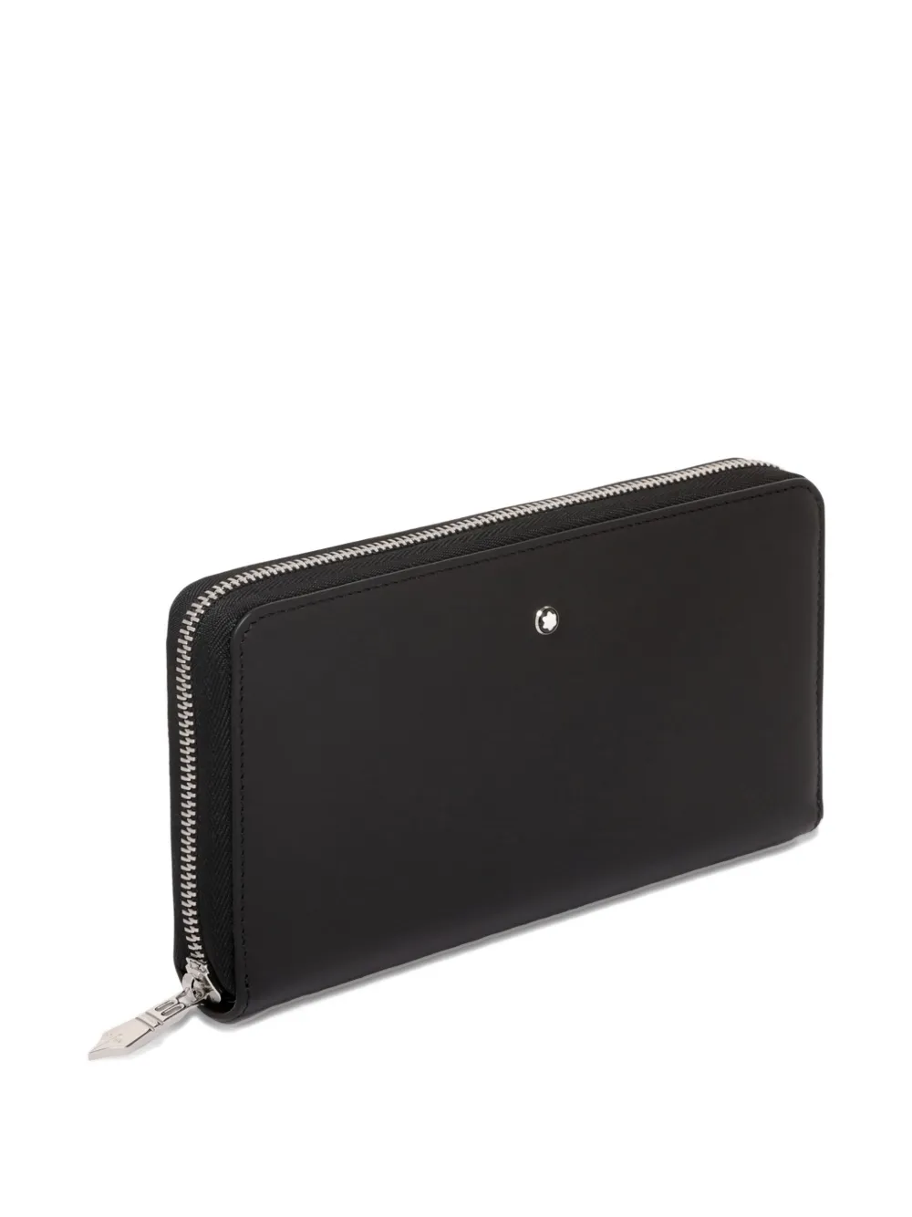 Montblanc Zip-around Leather Wallet In Black
