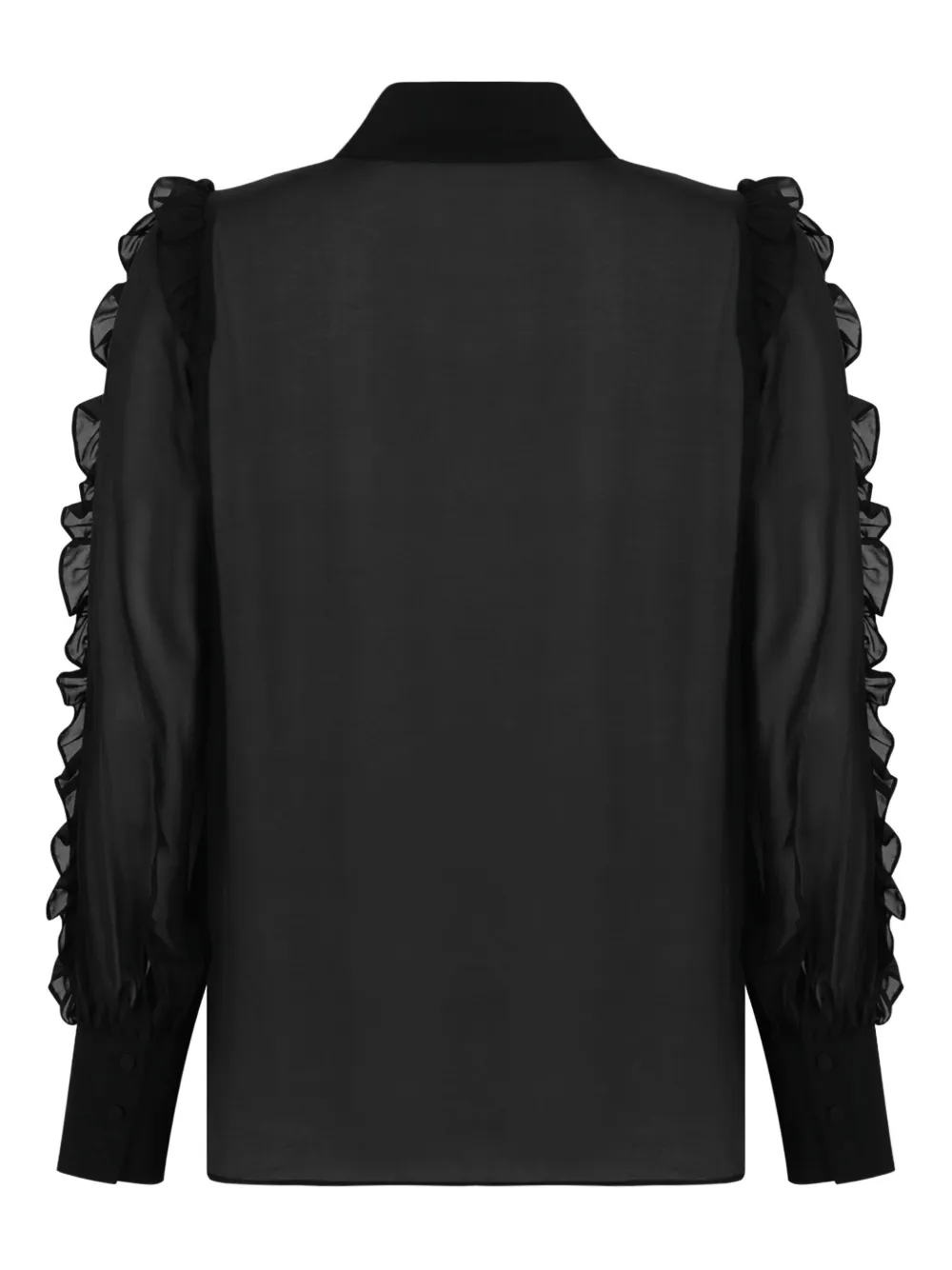 HUI MILANO ruffled buttoned shirt - Zwart