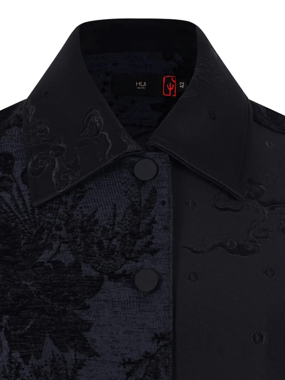 Hui Milano Floral-embroidered Jacket In Black