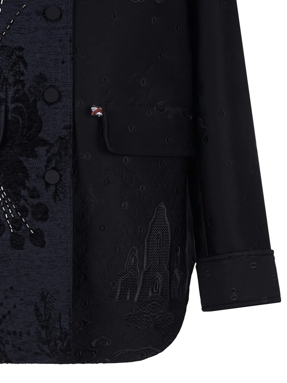 Hui Milano Floral-embroidered Jacket In Black