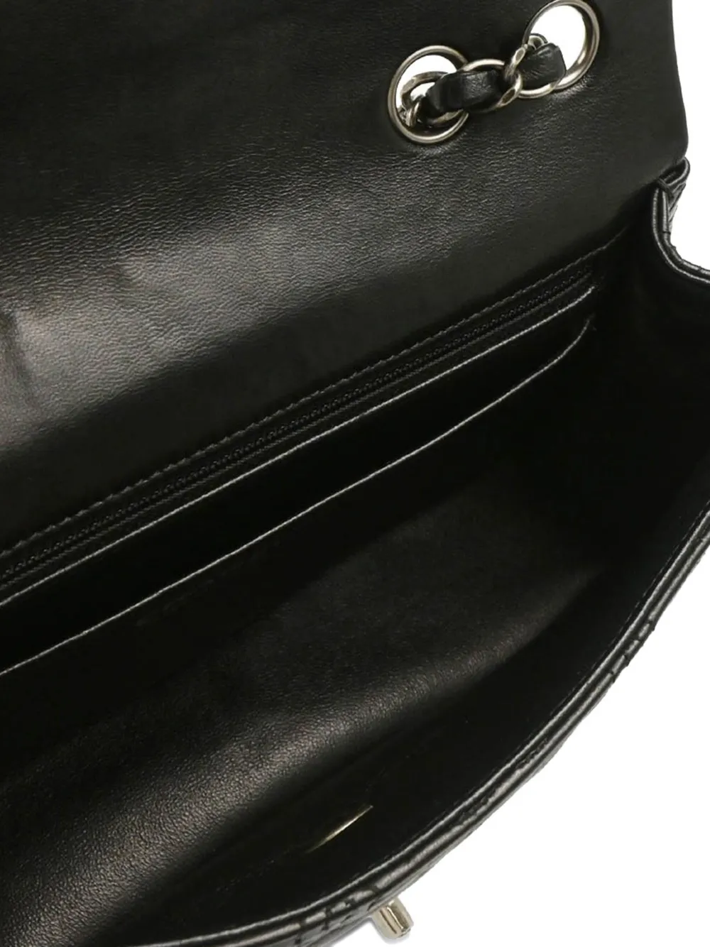 Pre-owned Chanel 2014 Cc Stitch Single Flap Shoulder Bag In Black