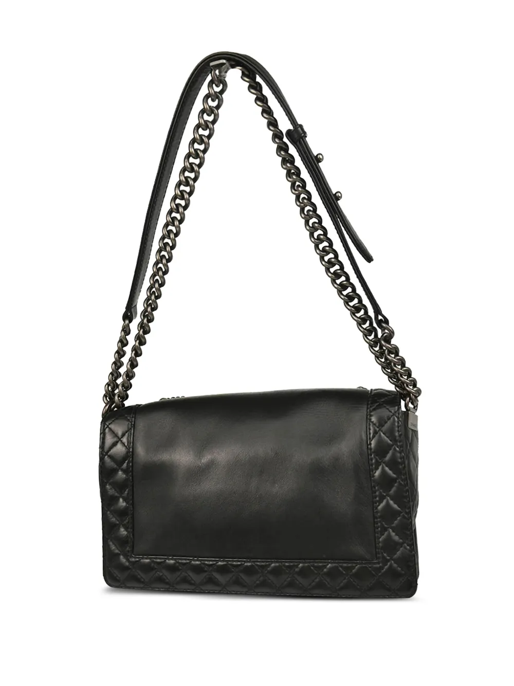 Pre-owned Chanel 2014 Medium Boy Reverso New Shoulder Bag In Black
