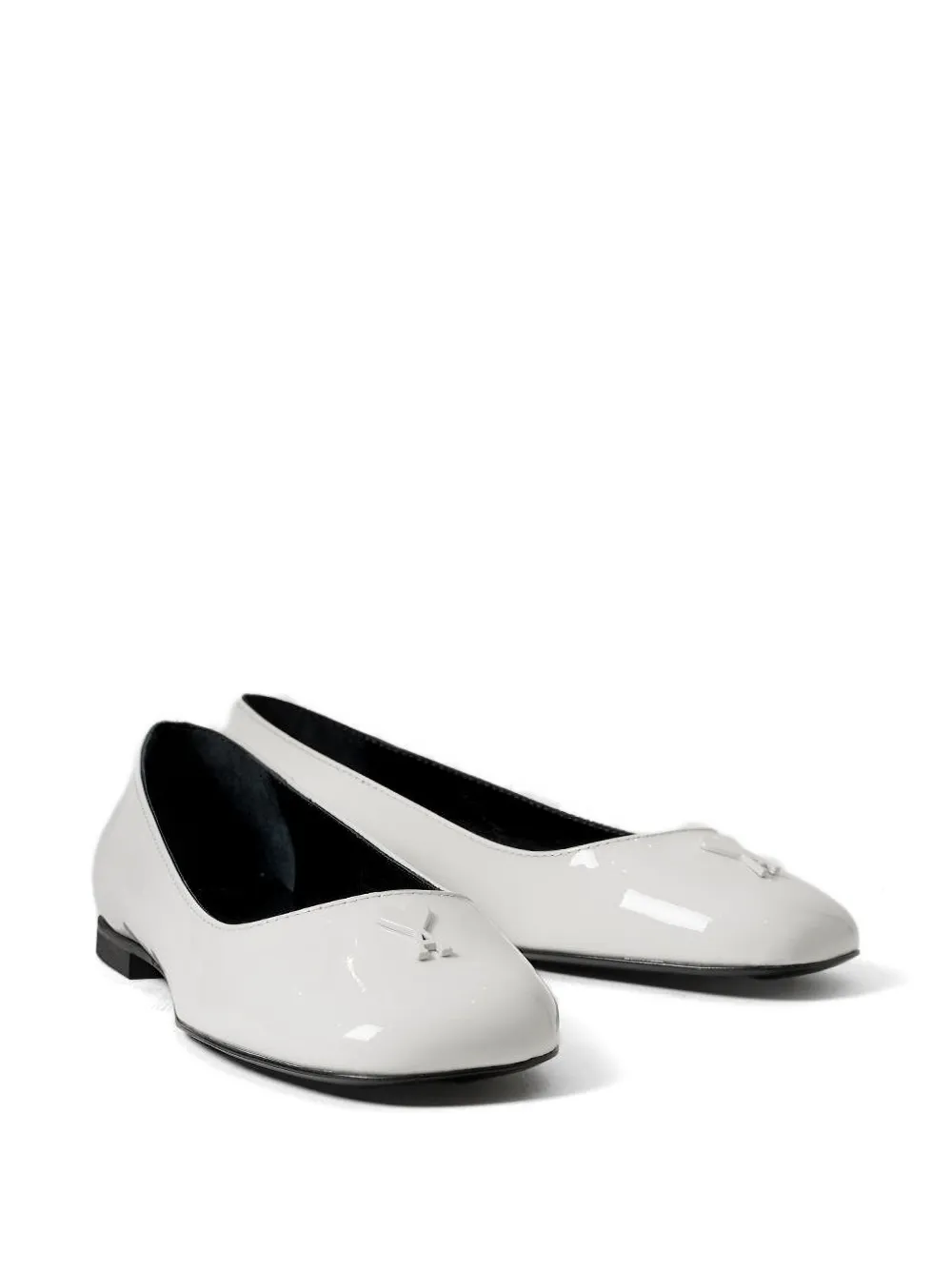  Ami Paris Chalk Heart's Friend Leather Ballet Flats - Neutrals 