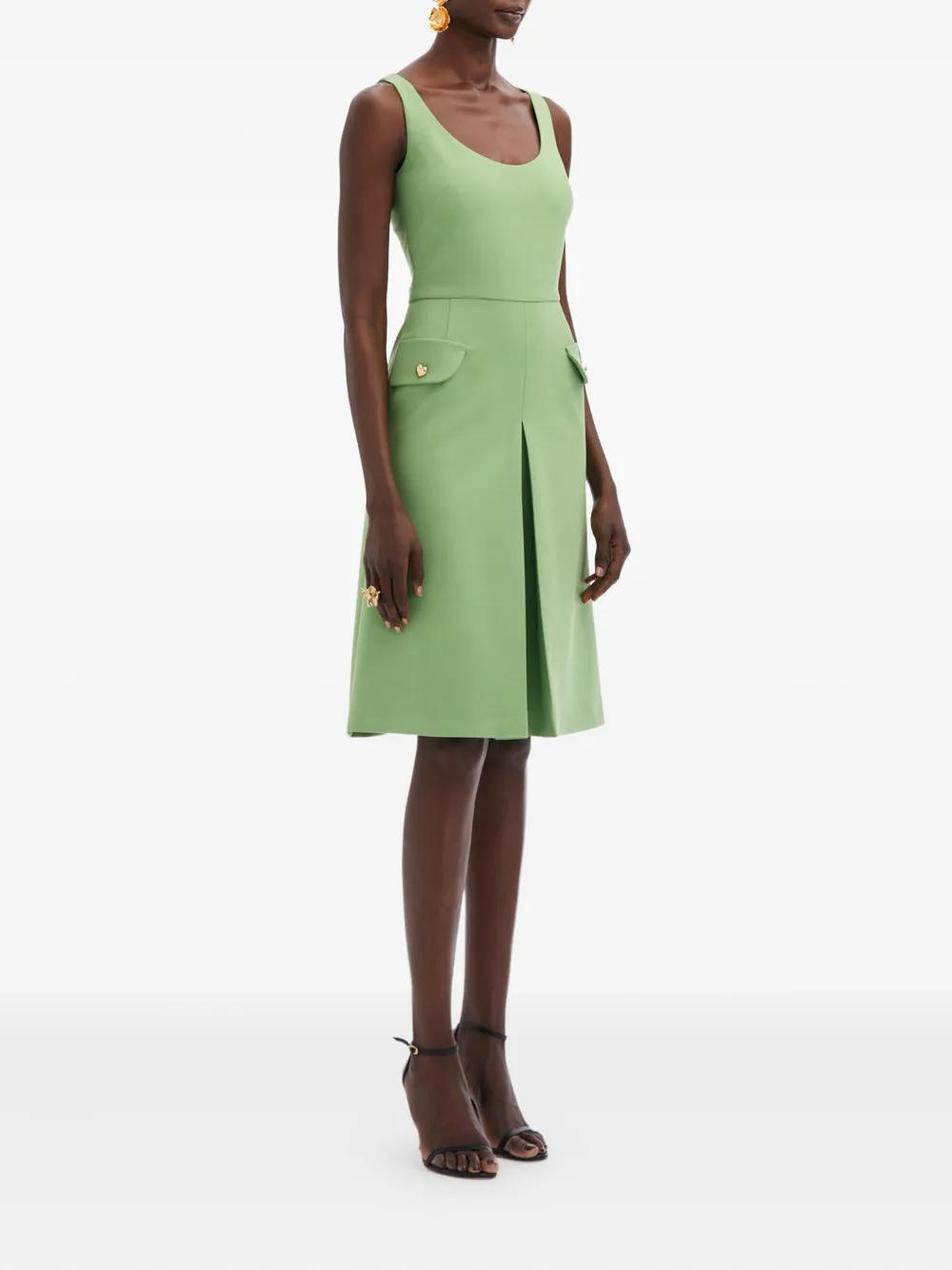 Oscar De La Renta Flap-pocket Mini Dress In Green