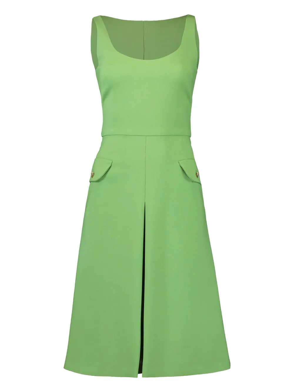 Oscar de la Renta flap-pocket mini dress - グリーン Oscar de la Renta flap-pocket mini dress - グリーン