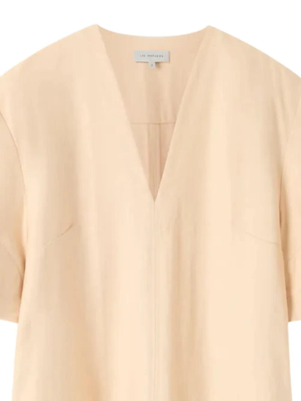 Lee Mathews Emery midi-jurk met zijsplit en V-hals - Beige