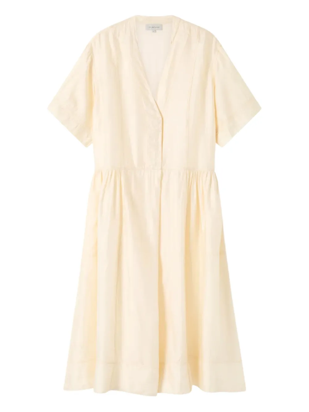 Lee Mathews Kline V-neck Midi Dress In Neutral