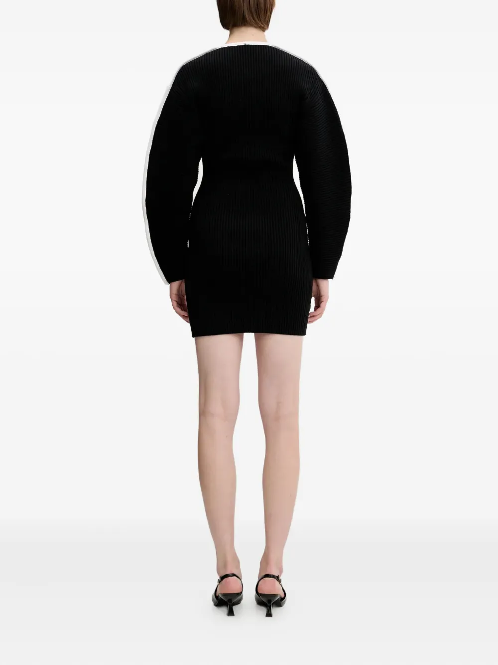 Sportmax Robe En Maille De Coton Stretch In Black
