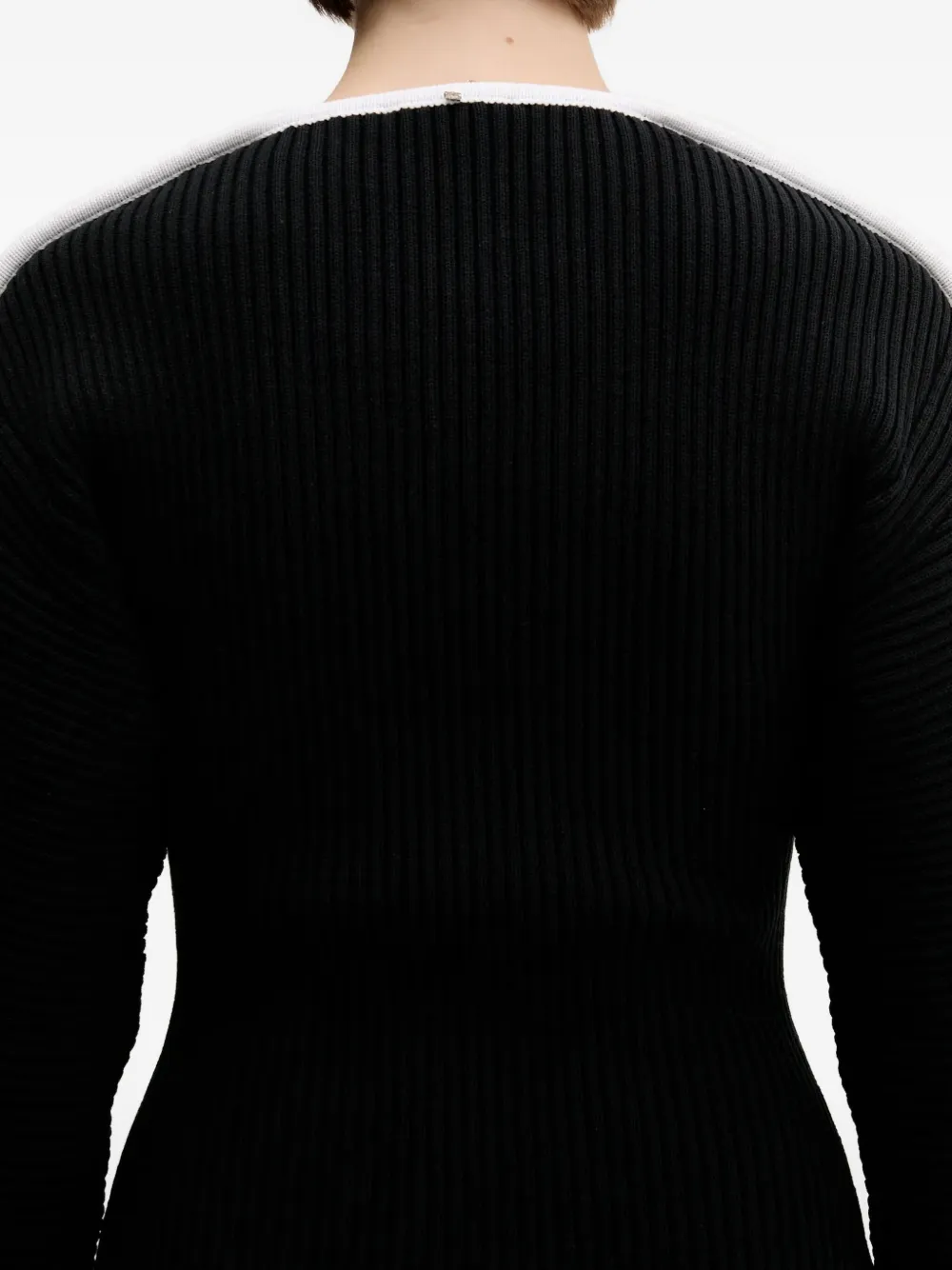 Sportmax Robe En Maille De Coton Stretch In Black