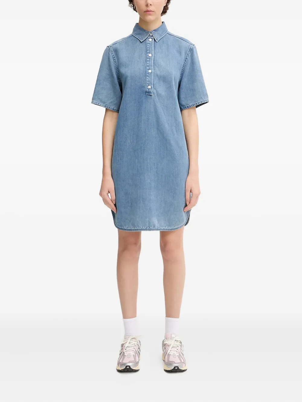SAMSOE denim dress Blauw