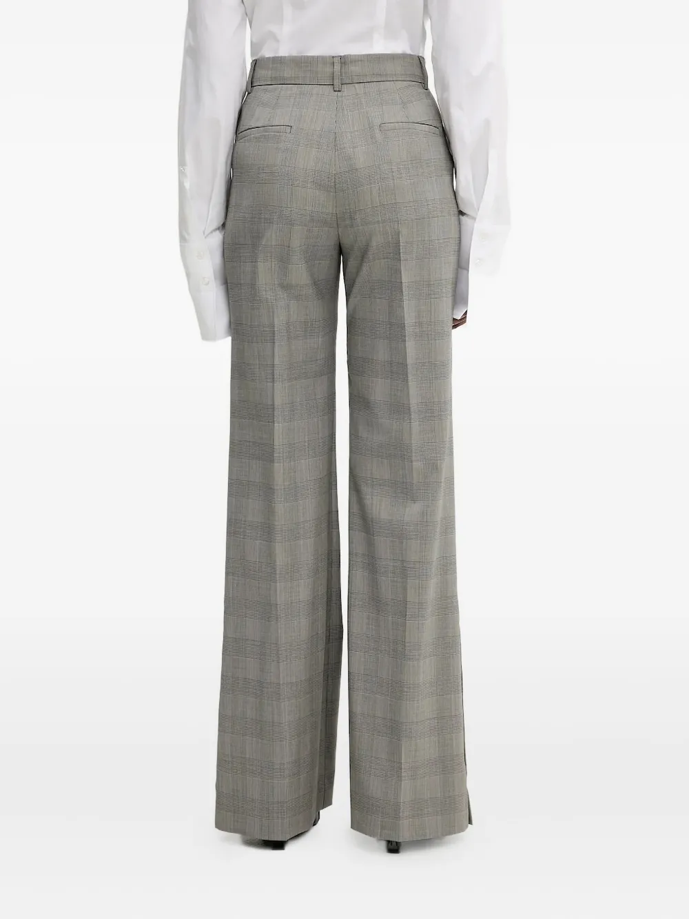 Sportmax Geruite broek met knoop aan de zijkant - Grijs