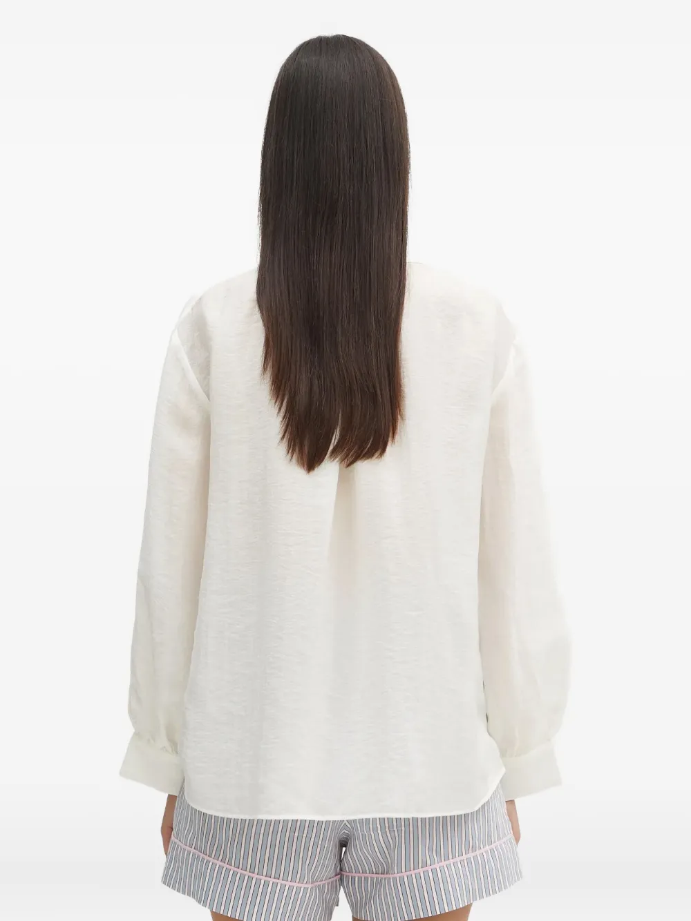 SAMSOE Blouse met ruchekraag Wit