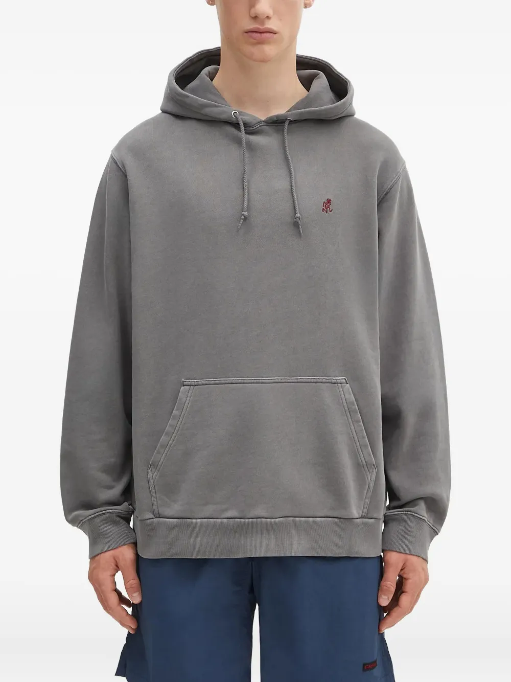 Gramicci logo-embroidered hoodie - グレー Gramicci logo-embroidered hoodie - グレー