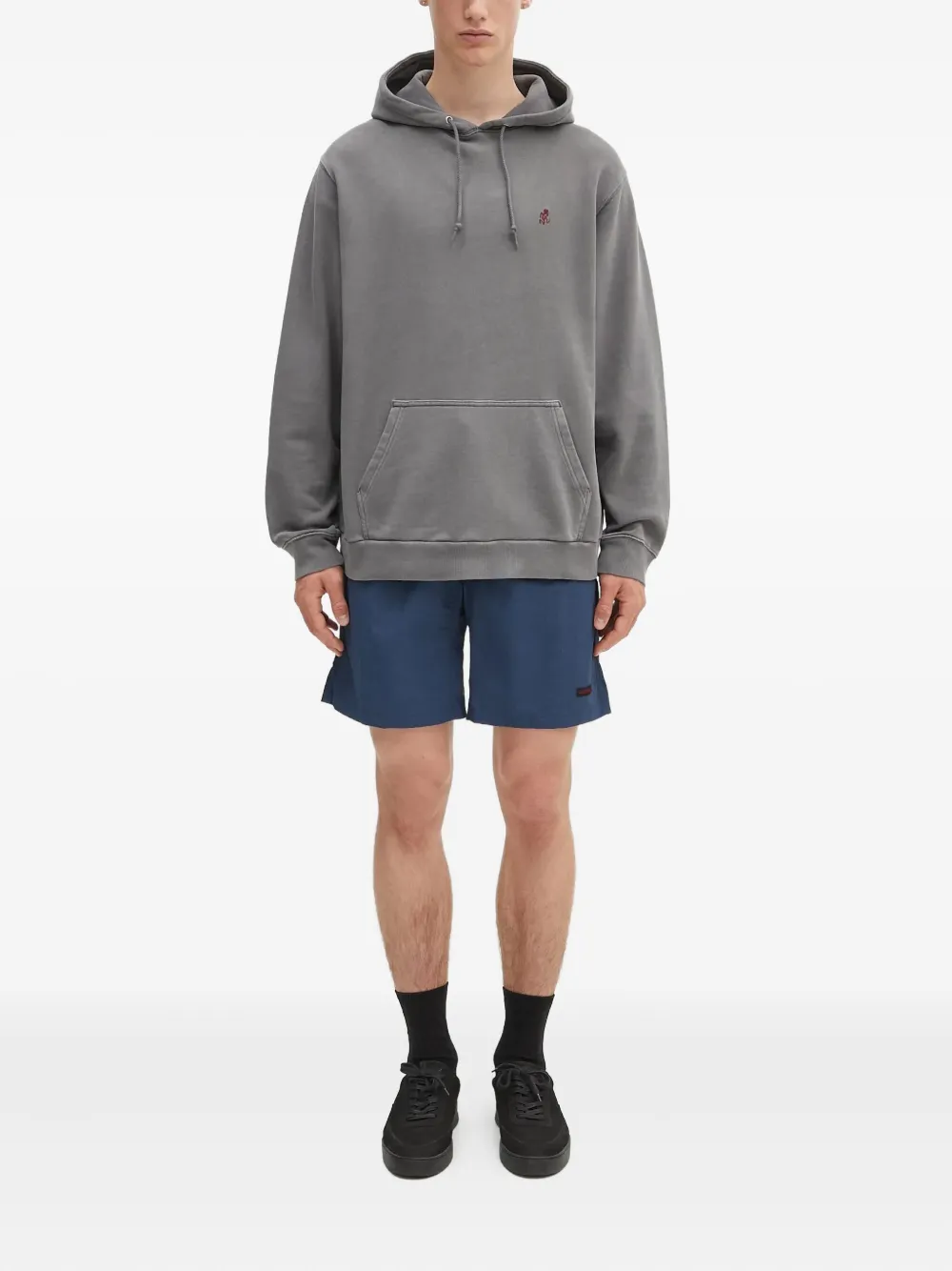 Gramicci Hoodie met geborduurd logo Grijs