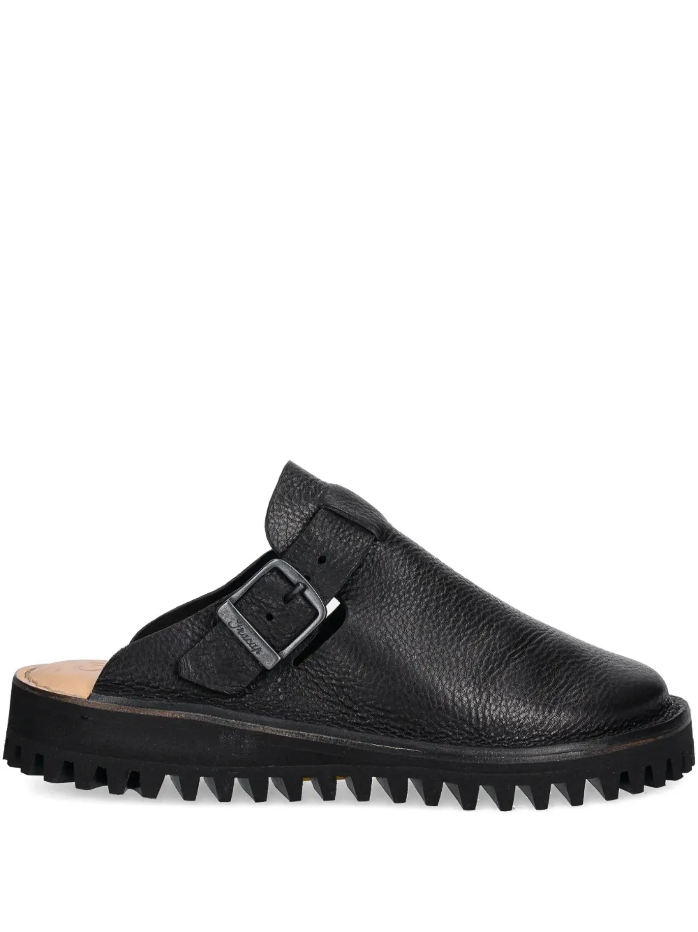 Fracap buckle-fastening leather mules Black