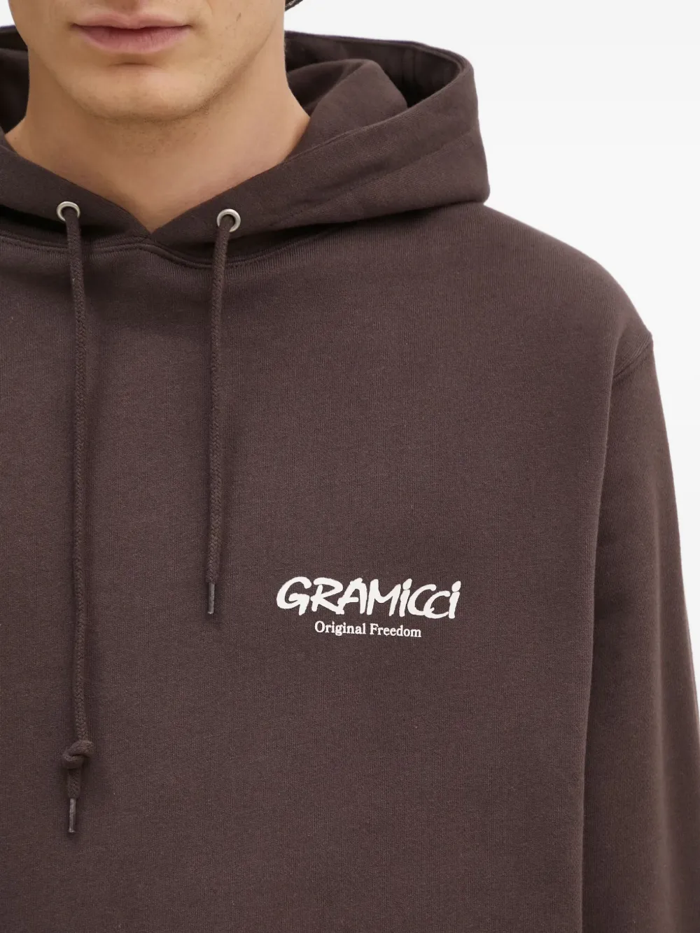 Gramicci Hoodie met logoprint Bruin