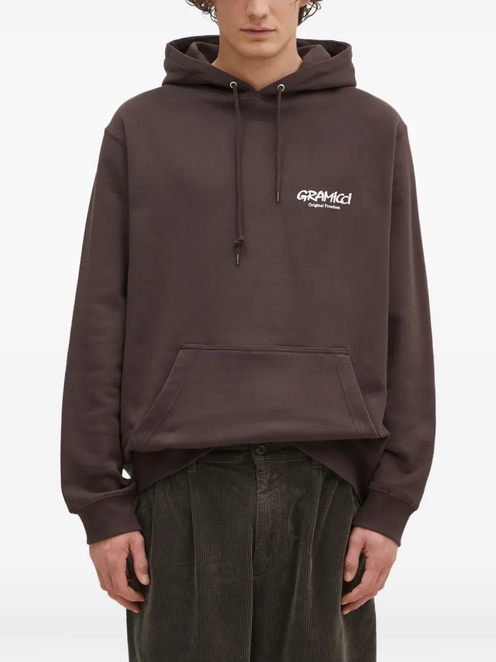 Gramicci logo-print hoodie - ブラウン Gramicci logo-print hoodie - ブラウン