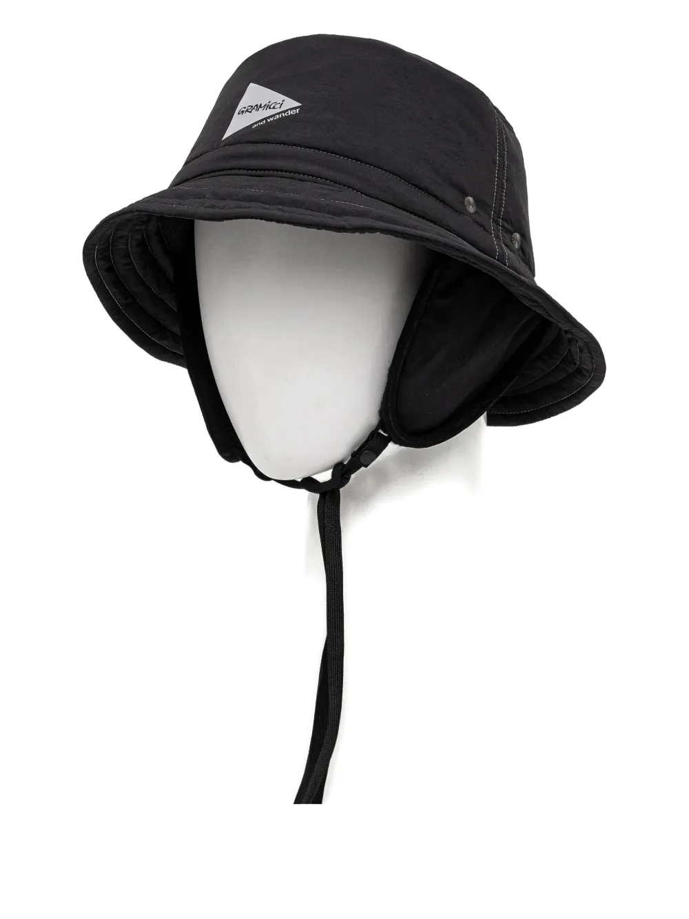 Gramicci X And Wander Ear-flap Bucket Hat In Black