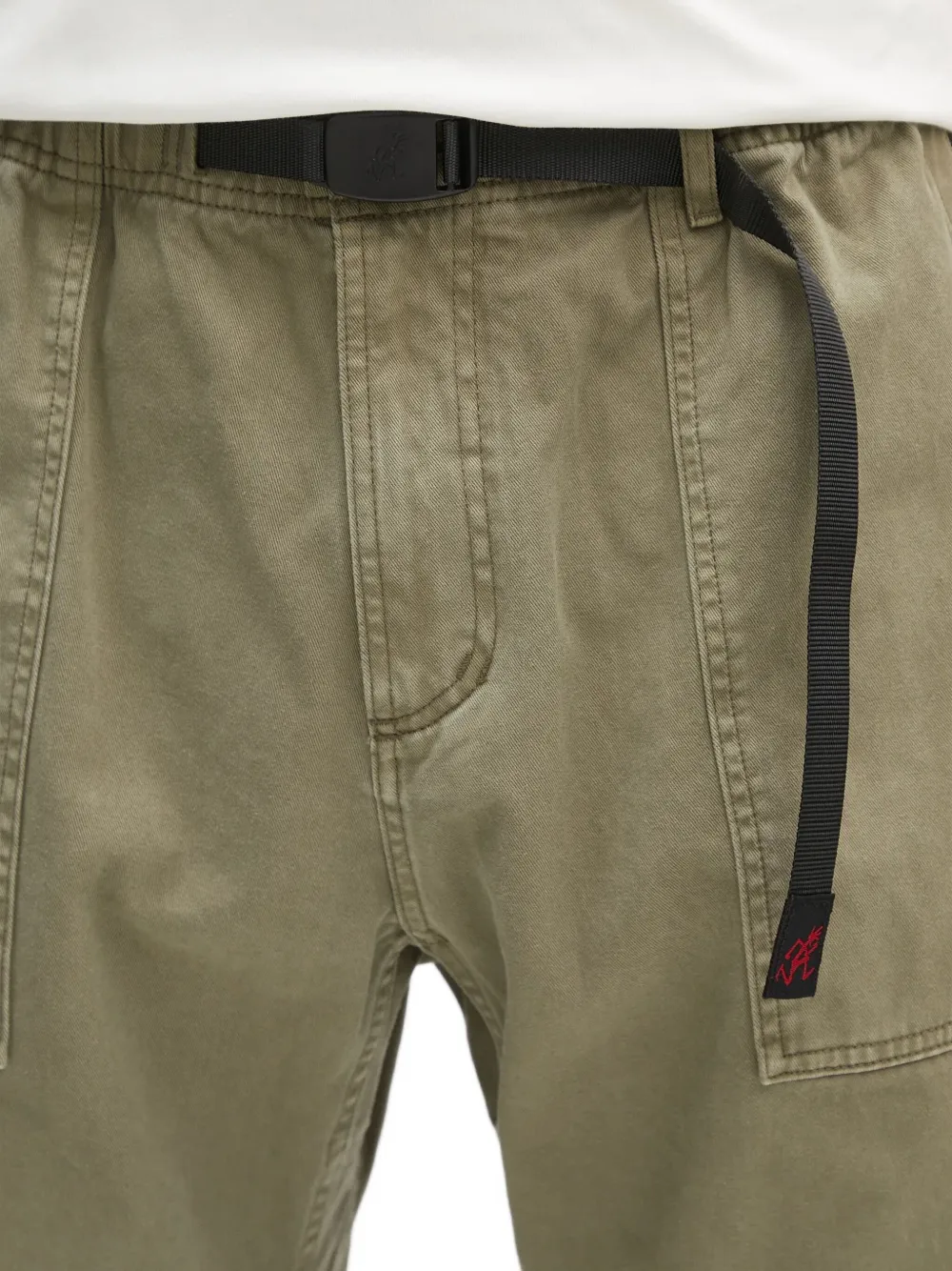 Gramicci Broek met zijzak en ceintuur Groen