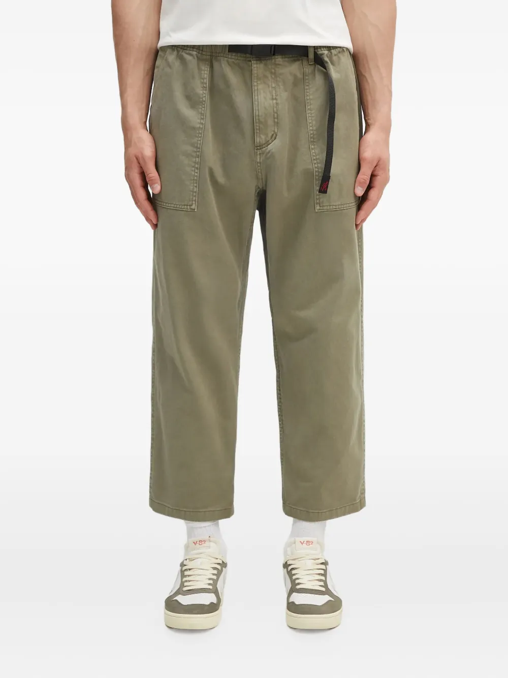 Gramicci Broek met zijzak en ceintuur Groen