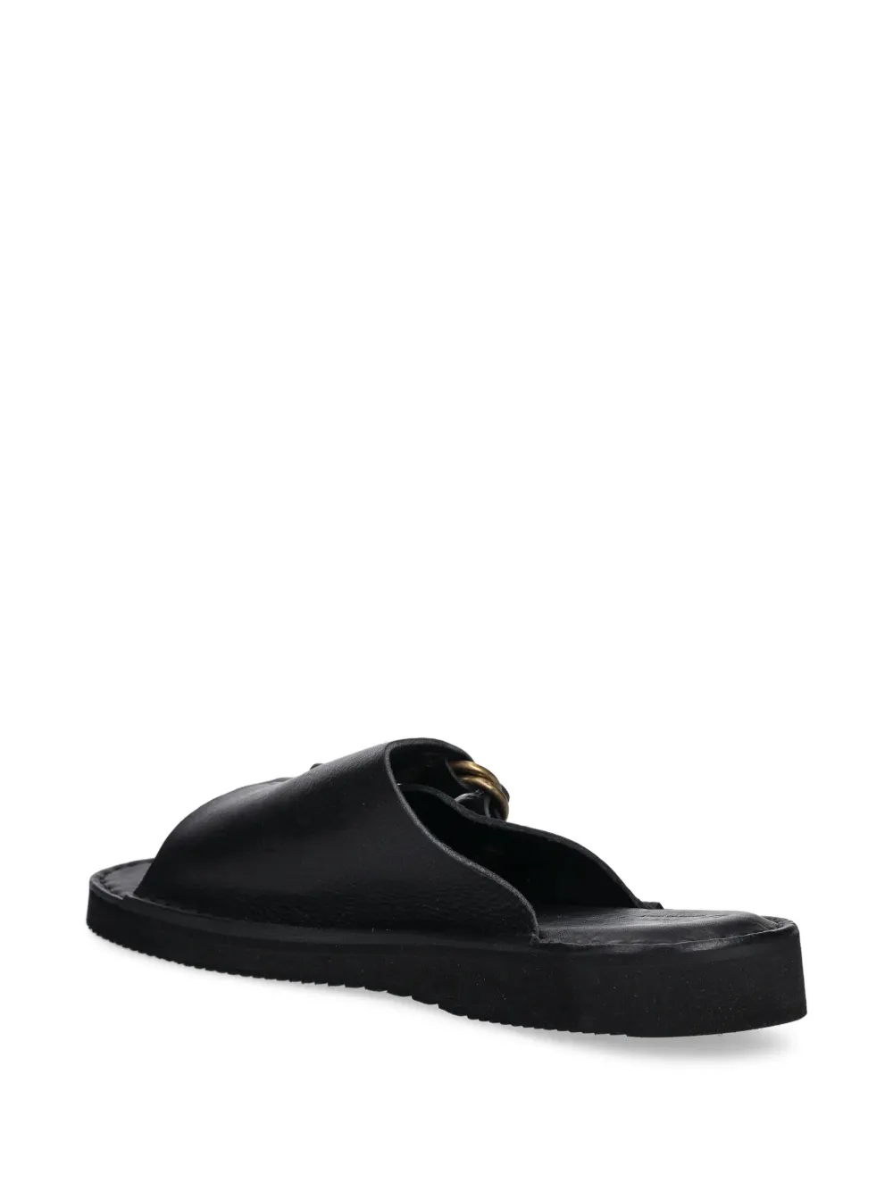 Fracap buckle-detail leather sandals Black