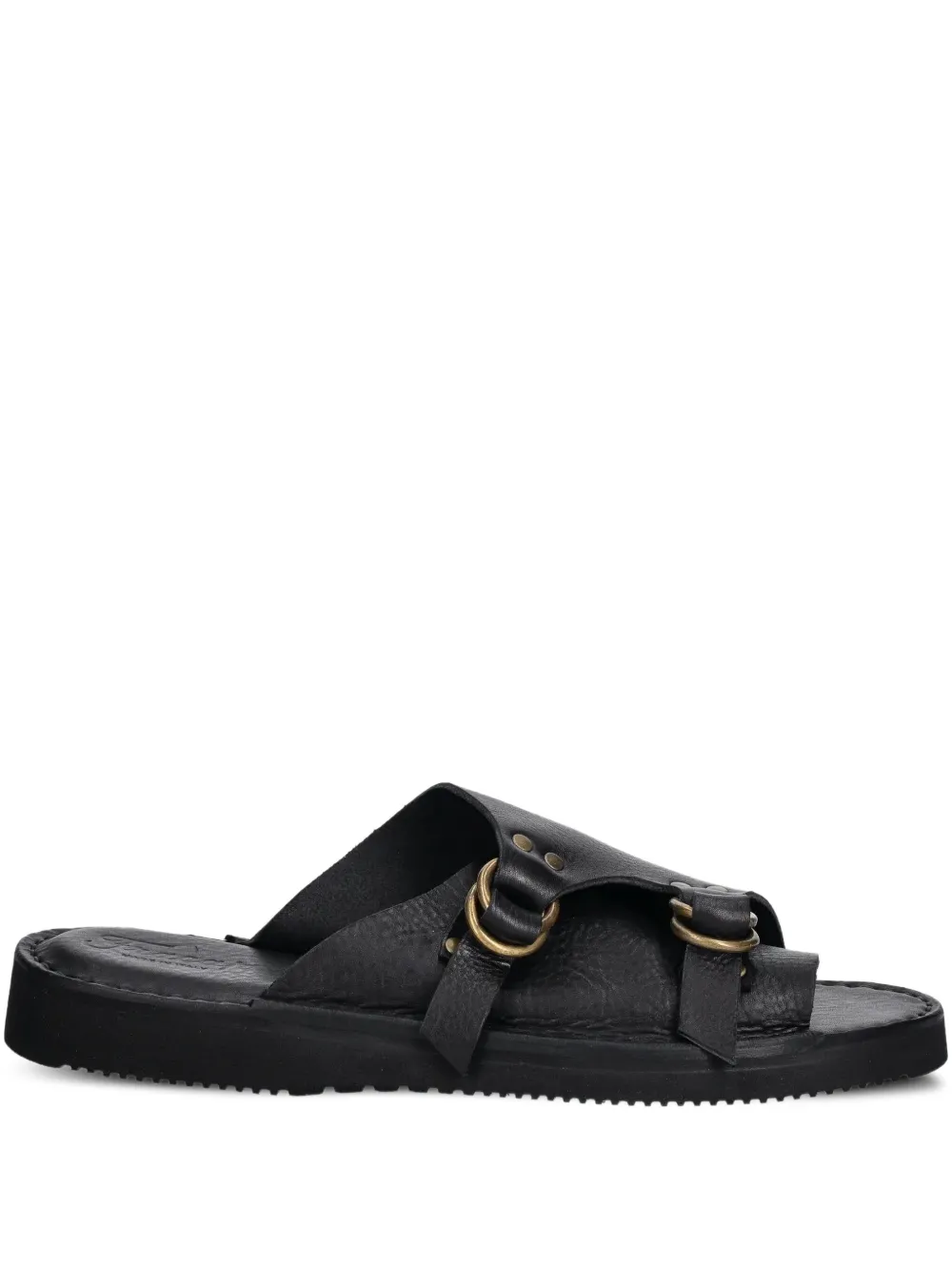 Fracap buckle-detail leather sandals Black