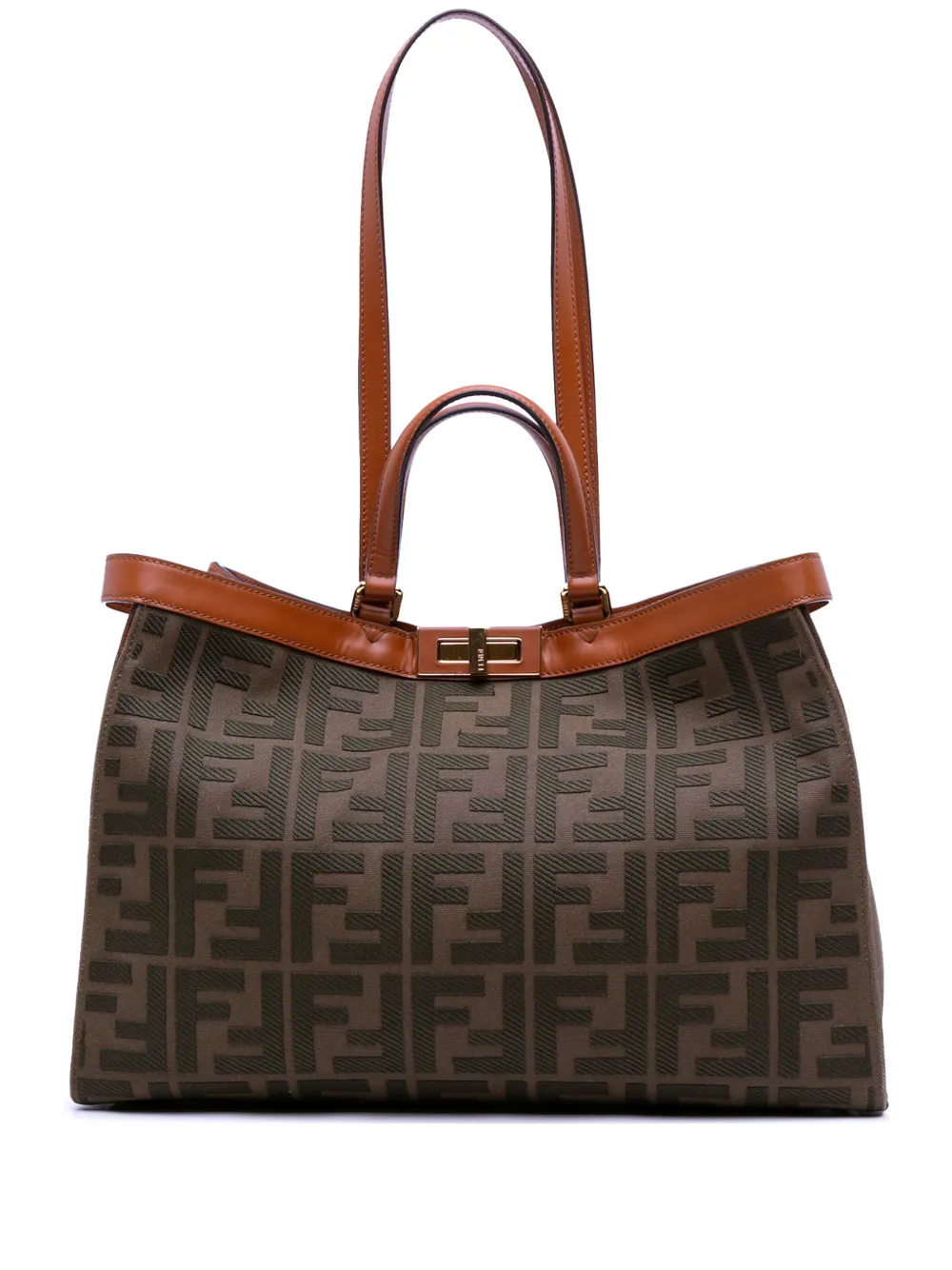 Fendi Pre-Owned 2000-2010 Zucca Embroidered Canvas Peekaboo X Tote Fendi Pre-Owned 2000-2010 Zucca Embroidered Canvas Peekaboo X Tote
