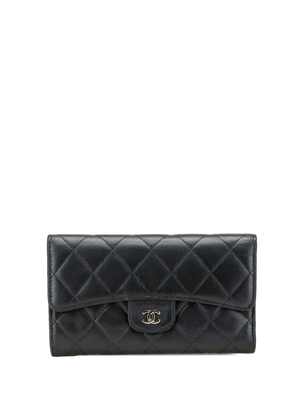 CHANEL Pre-Owned 2013-2014 Small CC Quilted Lambskin Flap Wallet long CHANEL Pre-Owned 2013-2014 Small CC Quilted Lambskin Flap Wallet long