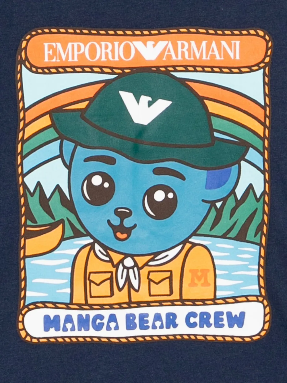 Emporio Armani Kids ASV Manga Bear T-shirt Blauw