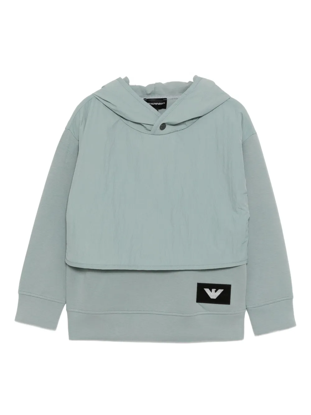 Emporio Armani Kids logo-patch hoodie | Green | Image 1