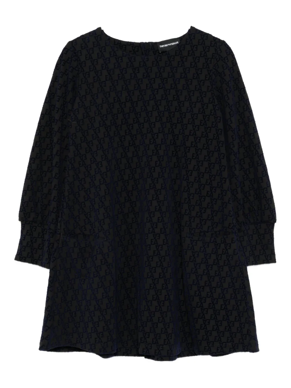 Emporio Armani Kids فستان بمونوغرام | أسود | Image 1