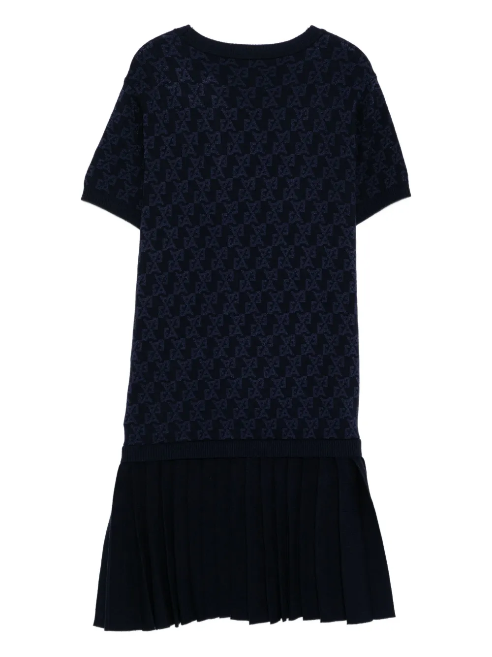 Emporio Armani Kids all-over EA logo jacquard dress - Blu