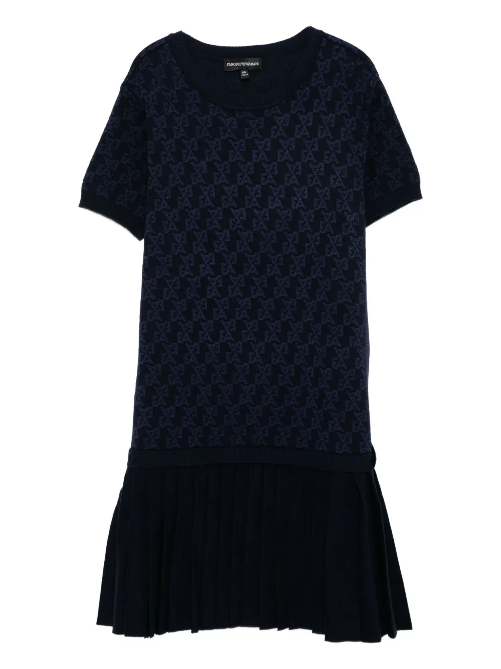 Emporio Armani Kids Jurk met EA-logo en jacquard Blauw