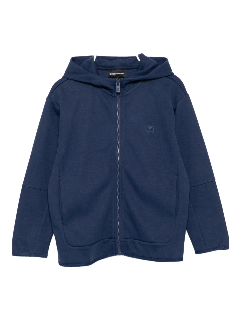 Emporio Armani Logo-appliqué Hoodie In Blue