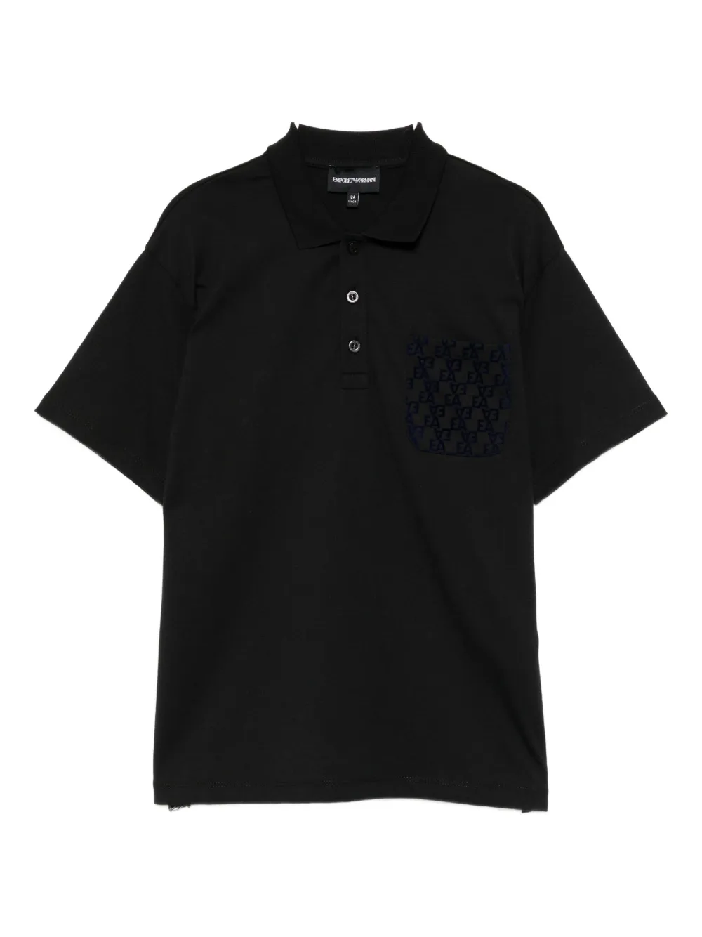Emporio Armani Kids logo-embossed polo shirt | Black | Image 1