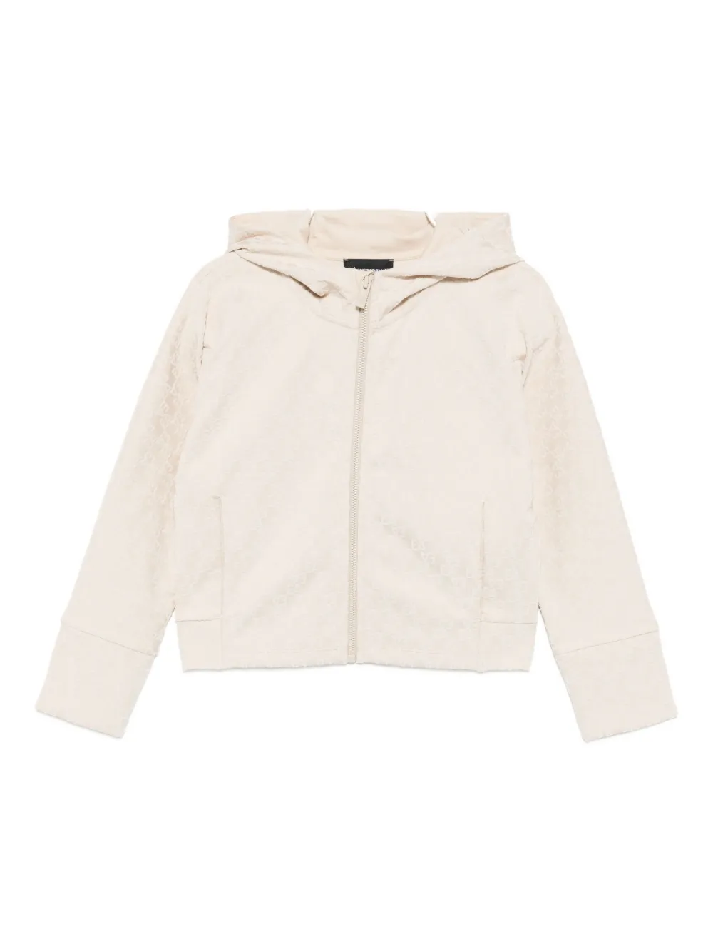 Emporio Armani Monogram Hoodie In Neutral
