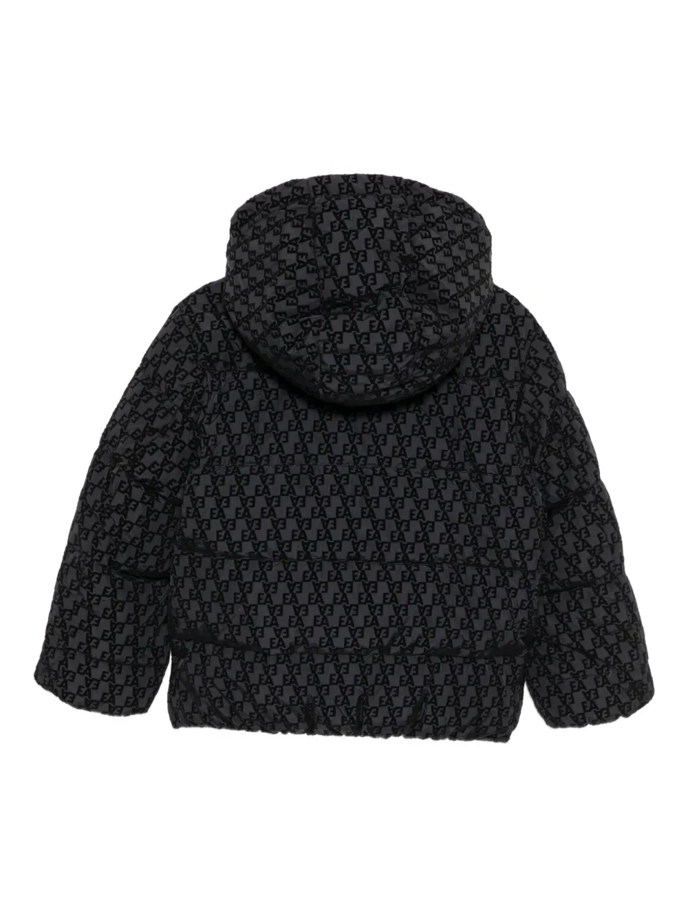 Emporio Armani Kids Gewatteerd jack met logo Zwart