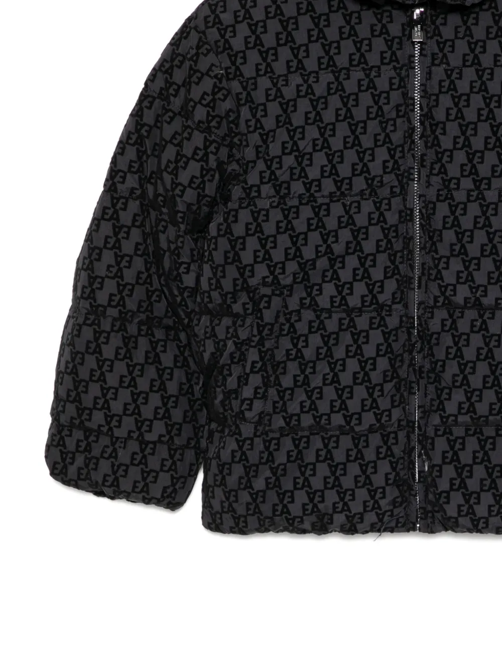 Emporio Armani Kids Gewatteerd jack met logo Zwart