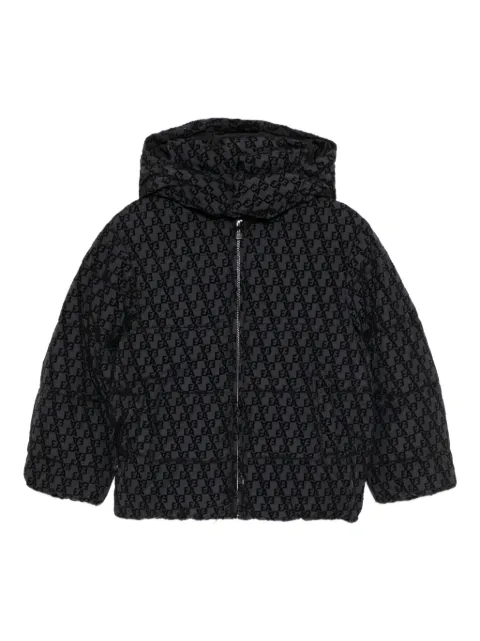 Emporio Armani Kids all-over flocked lettering ASV padded jacket