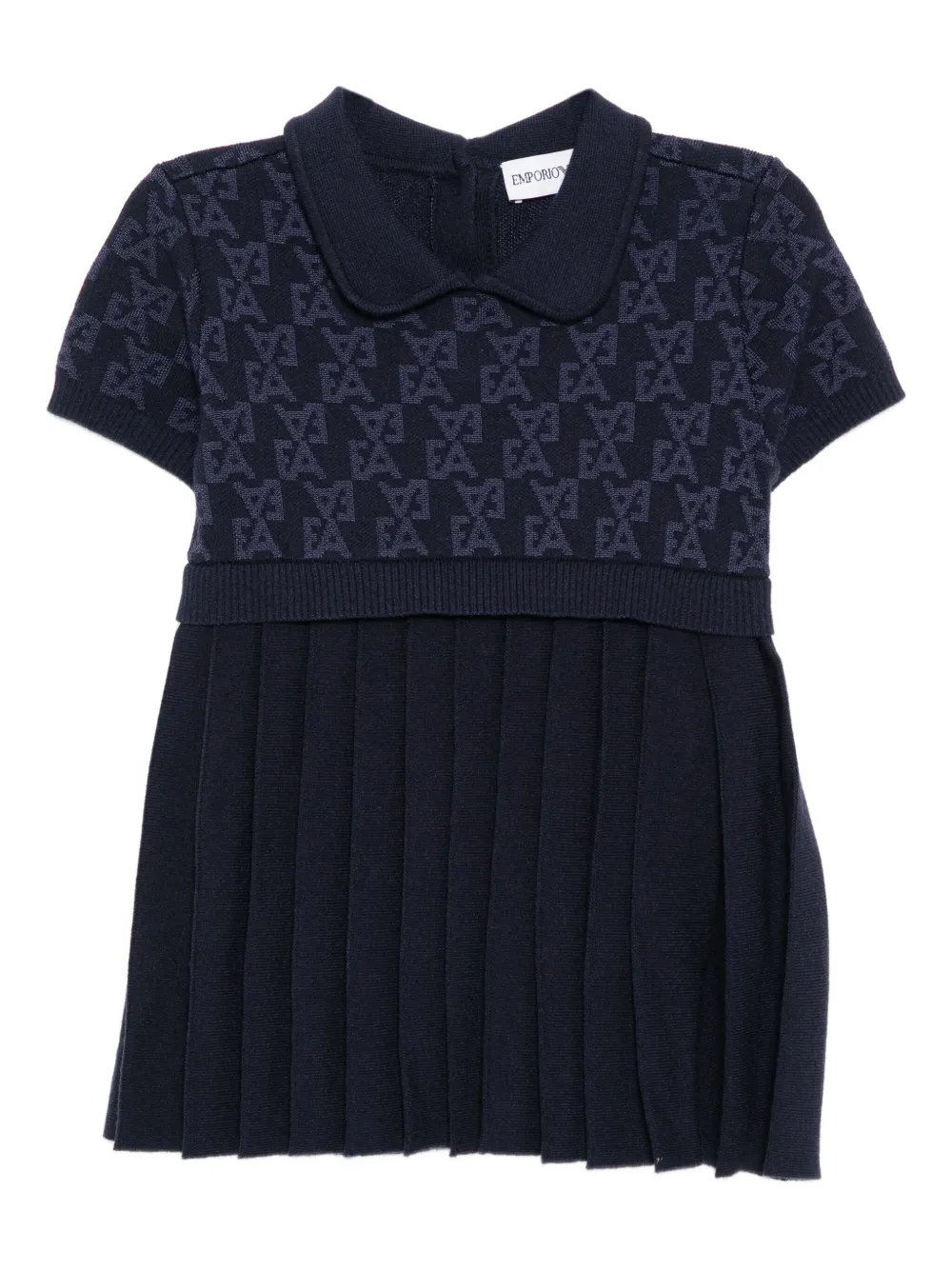 Emporio Armani Kids monogram dress - Blu