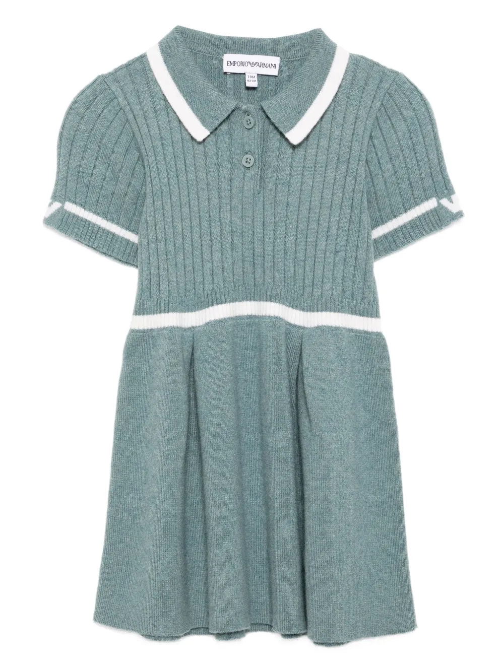 Emporio Ar i Kids Gebreide jurk met logopatroon Groen
