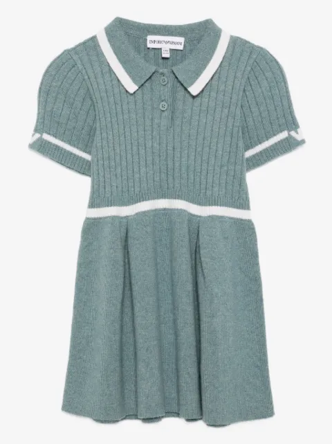 Emporio Armani Kids vestido tejido con motivo del logo