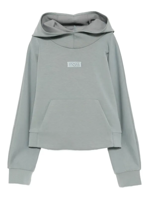 Emporio Armani Kids Logo Hoodie Blue FARFETCH IN