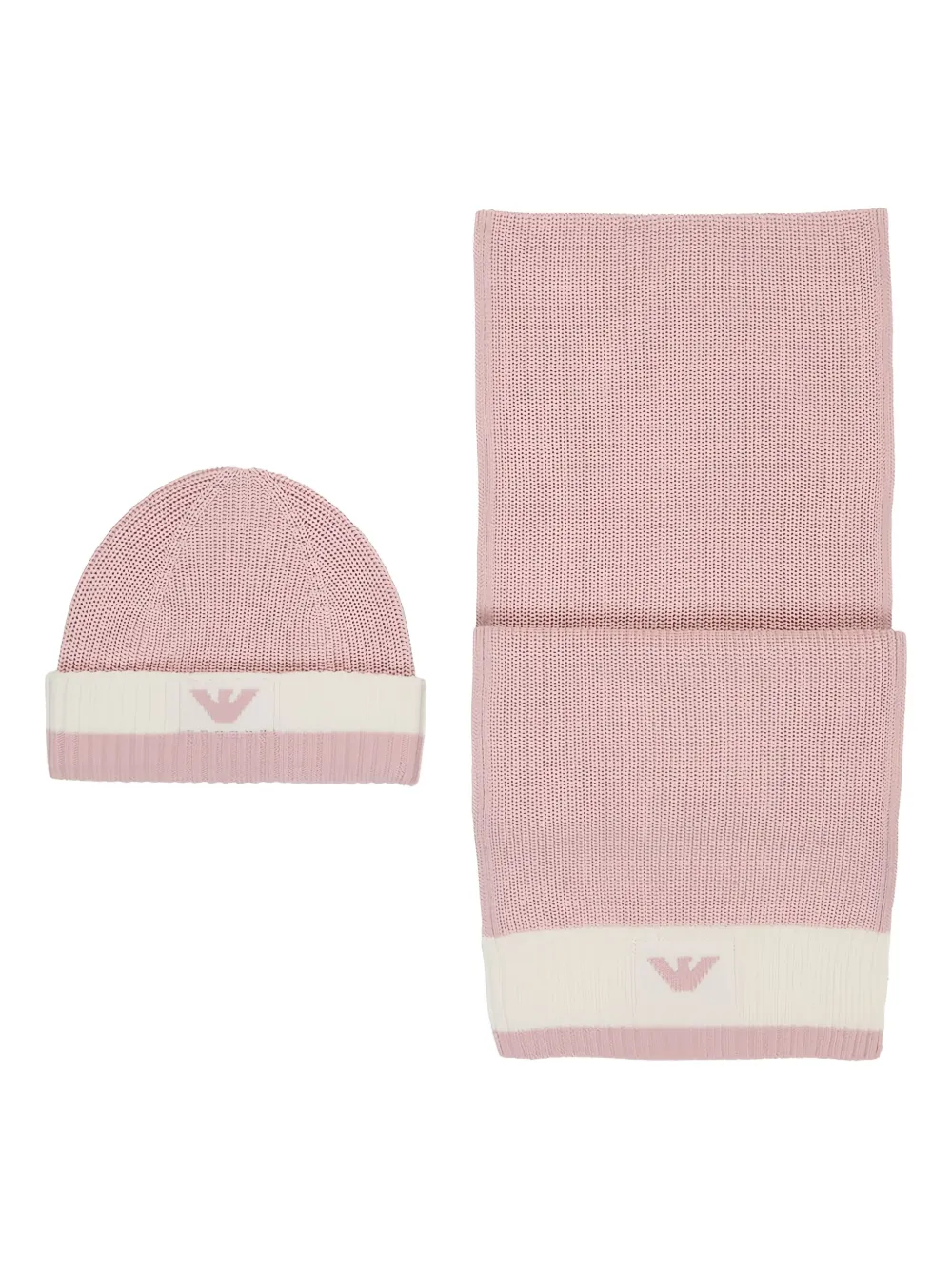 Emporio Armani Kids logo-detail ribbed knitwear set | Pink | Image 1