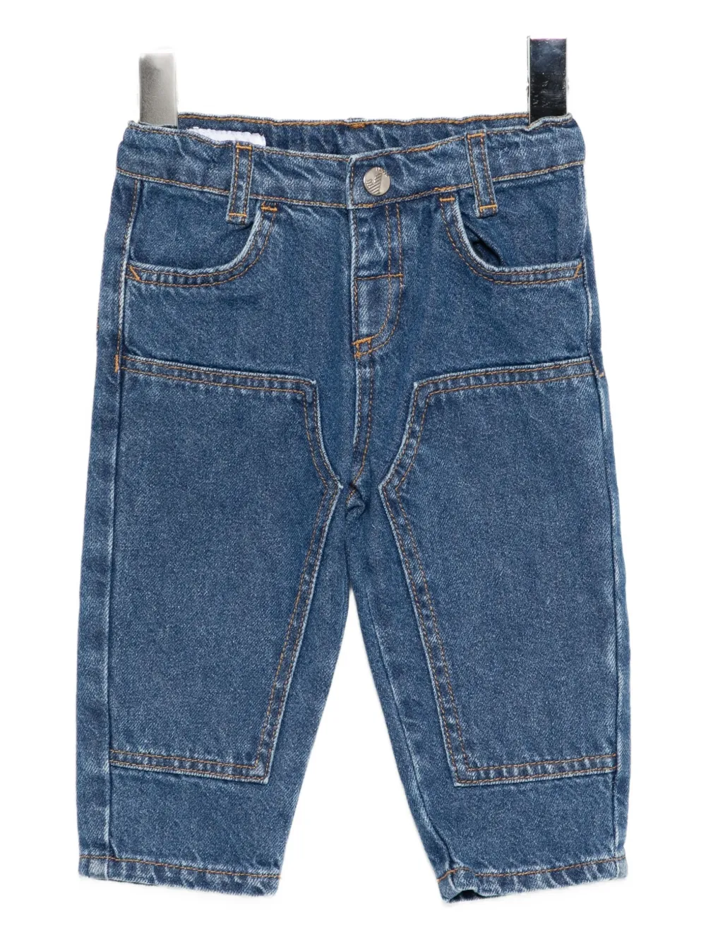 Emporio Armani Logo-patched Jeans In Blue